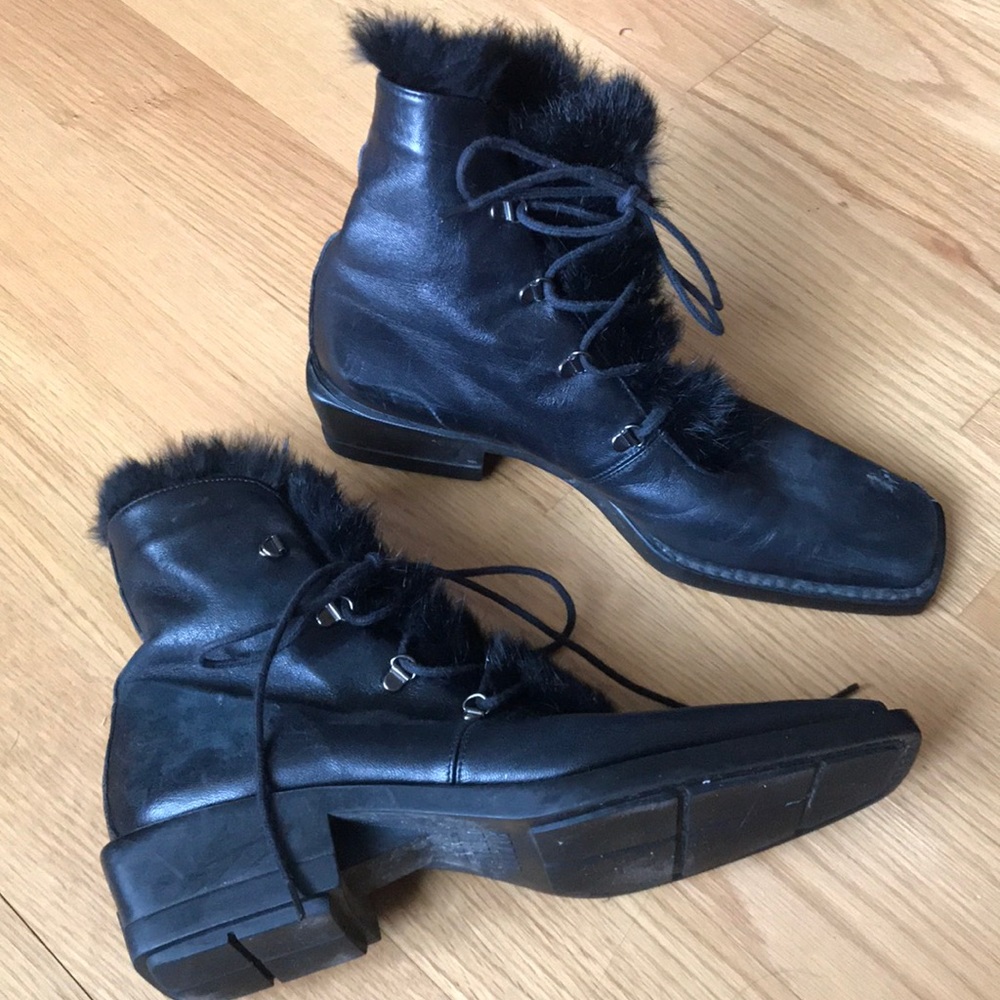 Leather Square Toe Boots